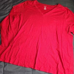 Sonoma The Everyday Tee Glitter Red Long Sleeved Shirt